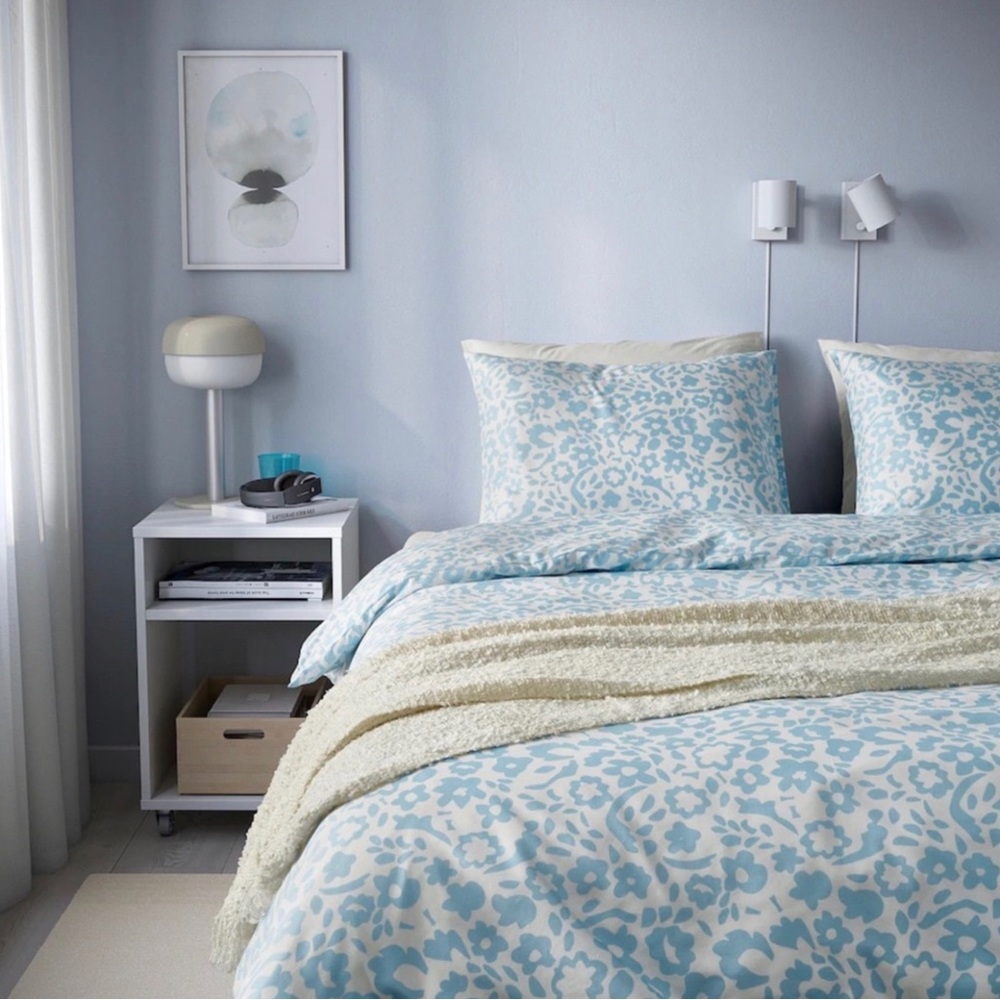 Blue Floral Duvet Set - Queen/Full (Double)